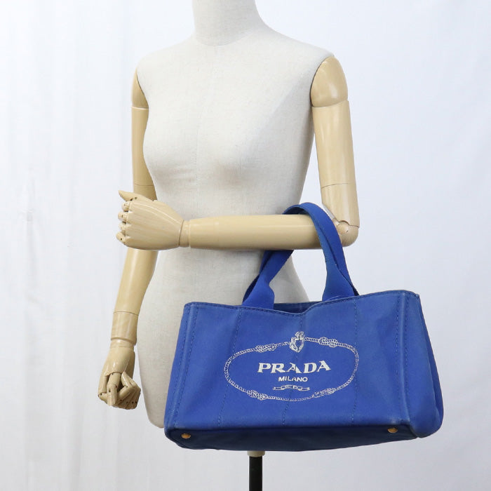 PRADA Canapa Canvas Tote Bag - Blue