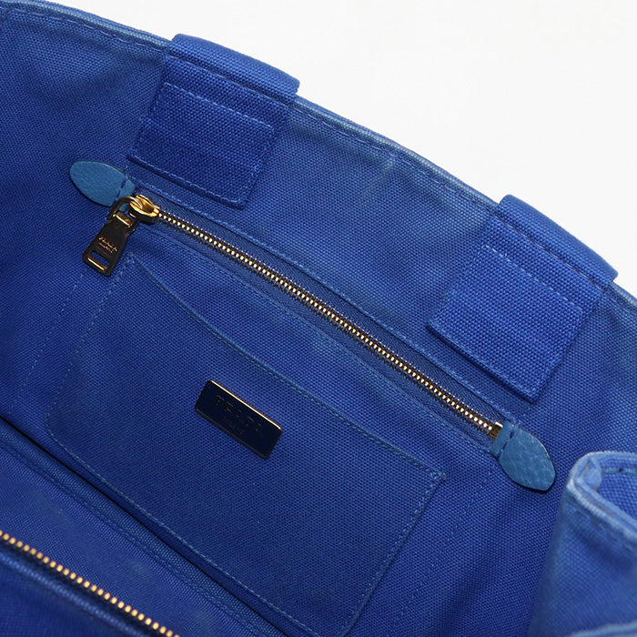 PRADA Canapa Canvas Tote Bag - Blue