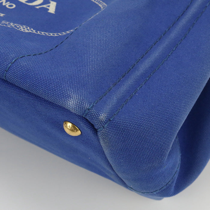 PRADA Canapa Canvas Tote Bag - Blue