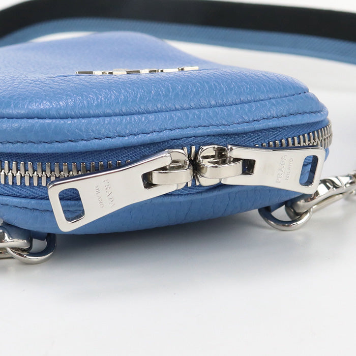 PRADA Saffiano Leather Shoulder Bag - Blue