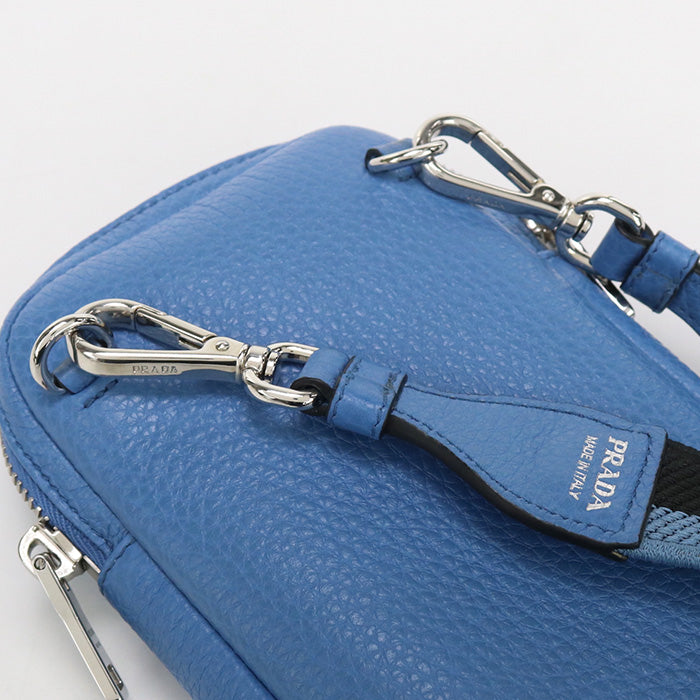 PRADA Saffiano Leather Shoulder Bag - Blue