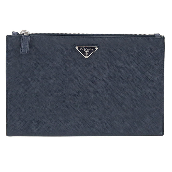 PRADA Saffiano Leather Clutch Bag - Black