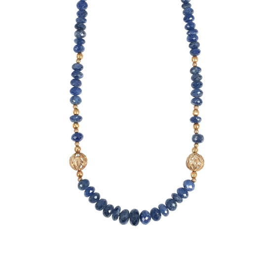 Sapphire Necklace - 14K - Blue