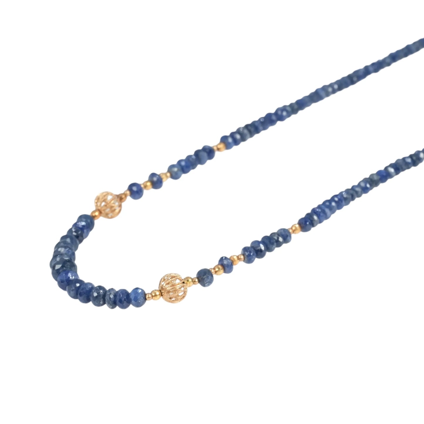 Sapphire Necklace - 14K - Blue