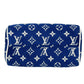 Louis Vuitton Speedy 20 Bandouliere Velvet Hand Bag Shoulder Bag - Blue White