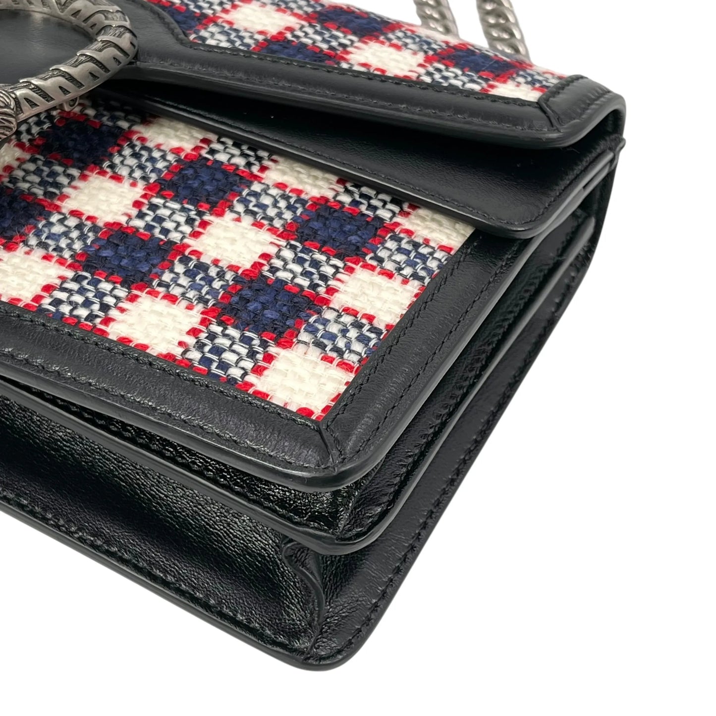 GUCCI Dionysus Tweed Shoulder Bag - Red × Blue × White 