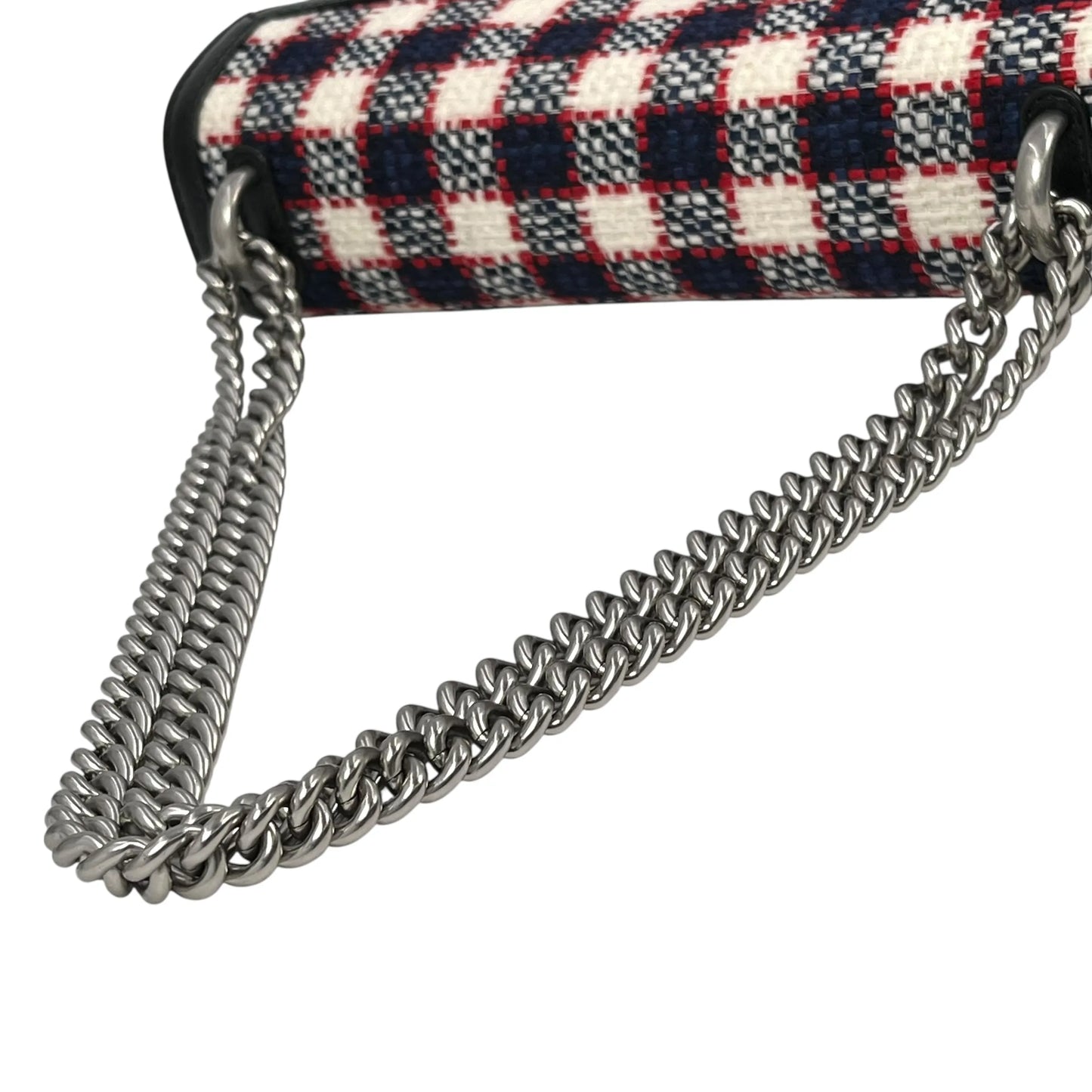 GUCCI Dionysus Tweed Shoulder Bag - Red × Blue × White 