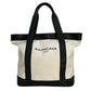 BALENCIAGA Canvas Navy Tote Bag - Cream Black