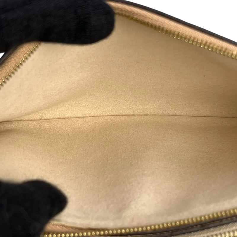 Louis Vuitton Pochette Double Zip Monogram Empreinte Shoulder Bag Chain Shoulder Wallet - Beige Cream