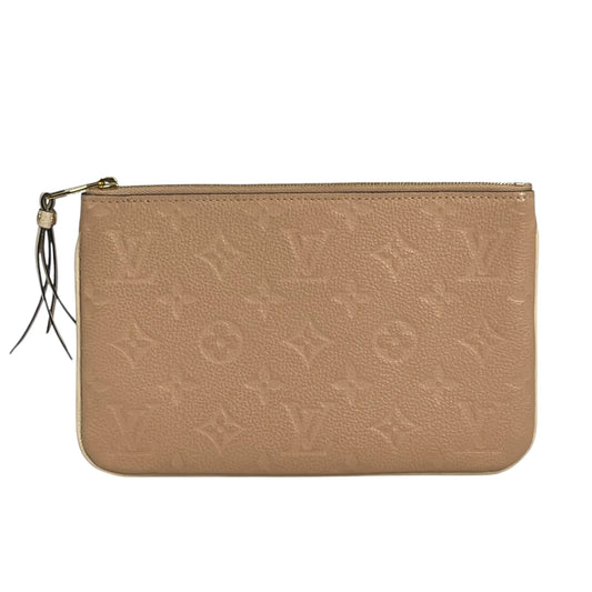 Louis Vuitton Pochette Double Zip Monogram Empreinte Shoulder Bag Chain Shoulder Wallet - Beige Cream