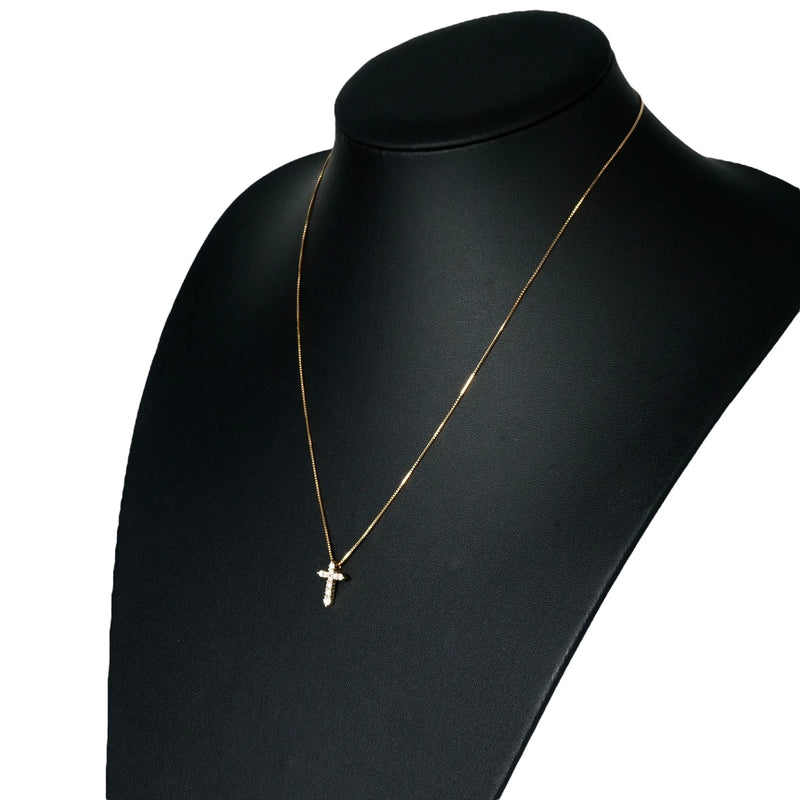 Diamond Cross Pendant Necklace 0.30ct 18K