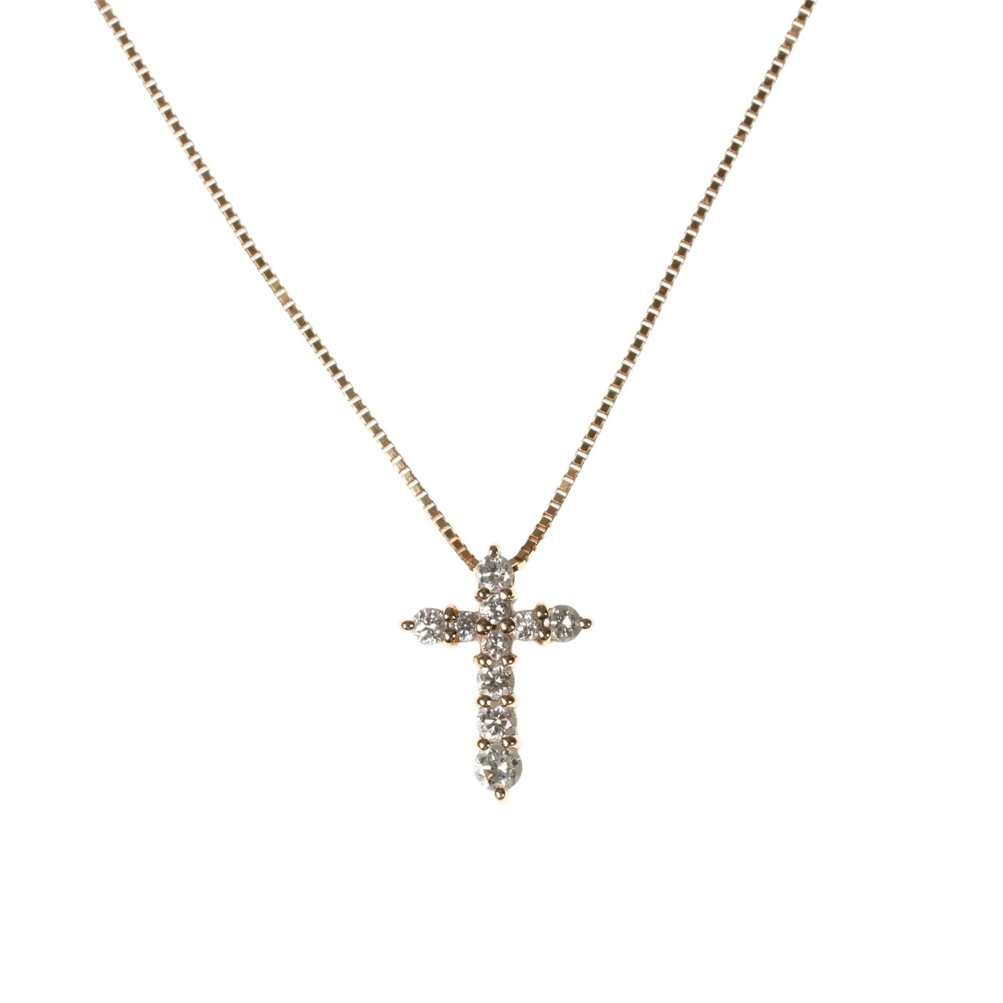 Diamond Cross Pendant Necklace 0.30ct 18K