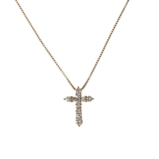 Diamond Cross Pendant Necklace 0.30ct 18K