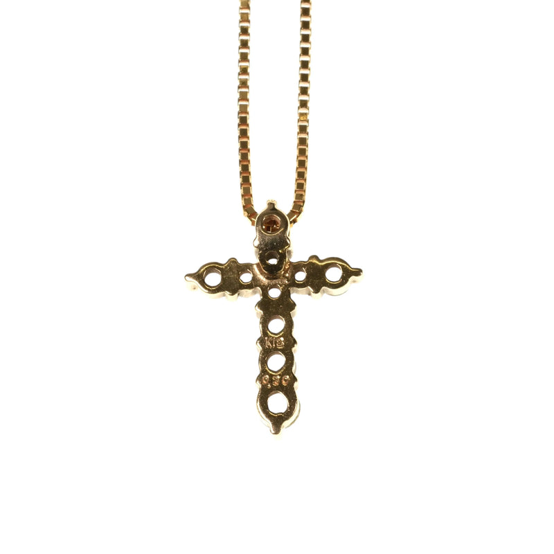 Diamond Cross Pendant Necklace 0.30ct 18K