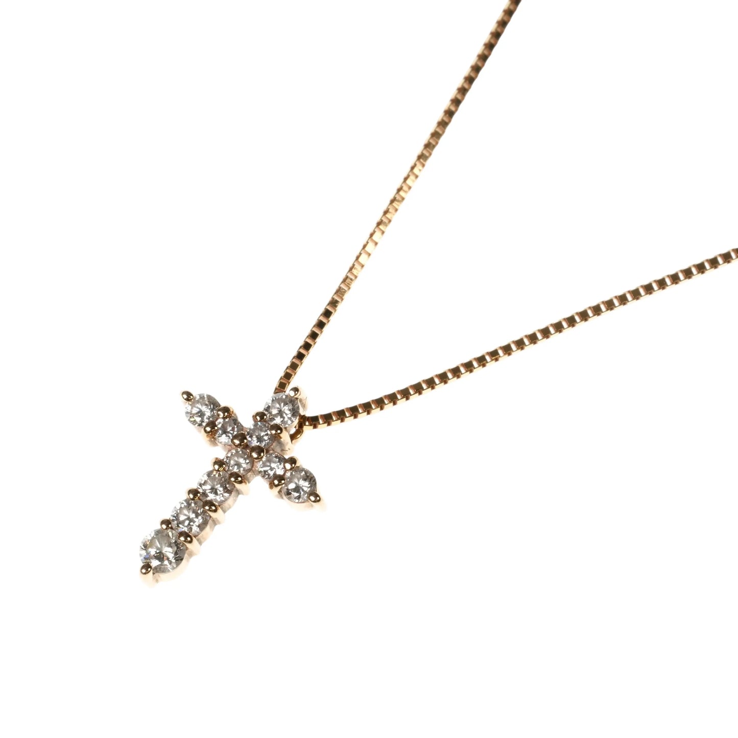Diamond Cross Pendant Necklace 0.30ct 18K