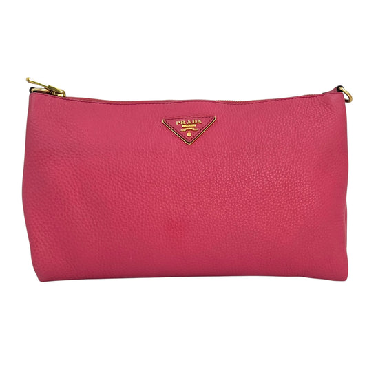 PRADA Vitello Daino Leather Shoulder Bag - Pink