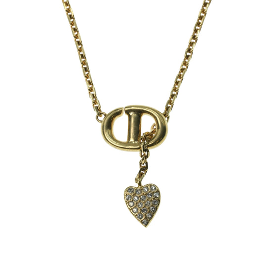 Dior CD Necklace Crystal Heart Charm