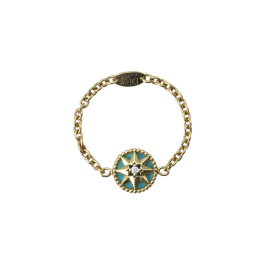 Dior Rose Des Vents Ring 1PD 18KYG Turquoise Jewelry