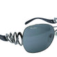 BVLGARI Rhinestone Sunglasses - Silver Frame - 32588