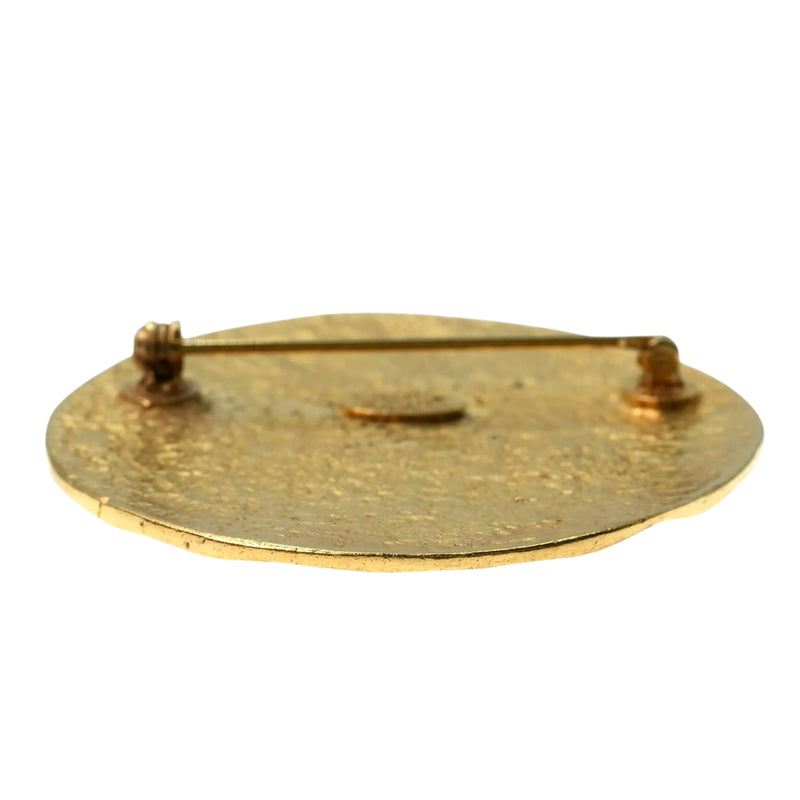 CHANEL CC Logo Round Brooch 95A Accessories - Gold Plated - 5cm