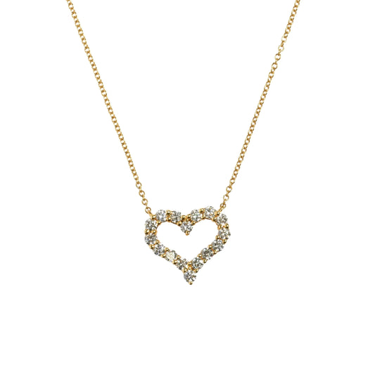 Tiffany Sentimental Heart Pendant Necklace - 18KYG