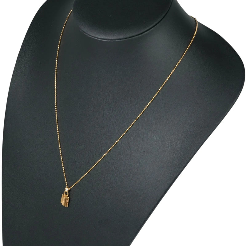 GUCCI Logo Plate 1P Diamond Necklace 18K