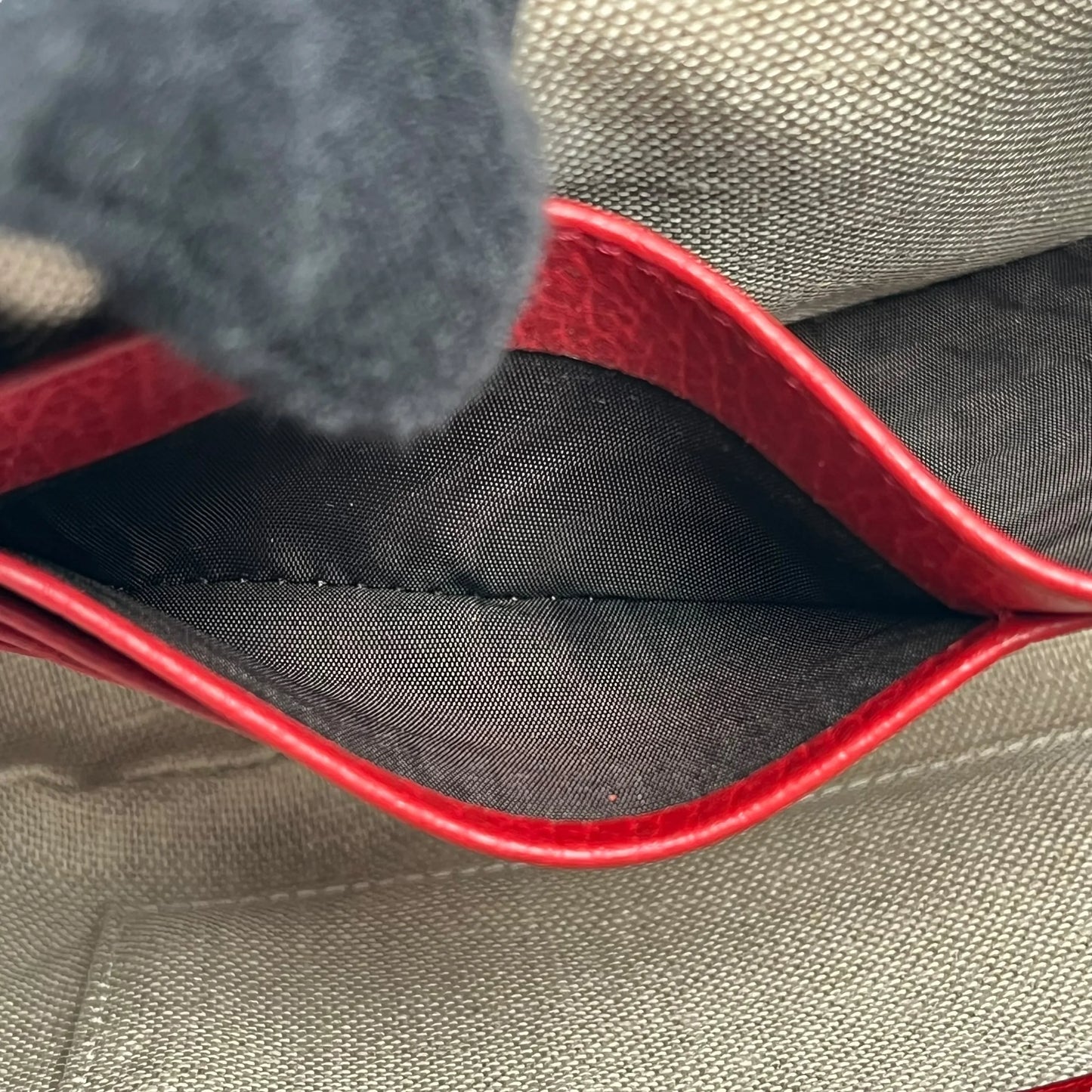 GUCCI GG Canvas and Leather Shoulder Bag - Red