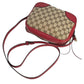 GUCCI GG Canvas and Leather Shoulder Bag - Red