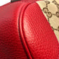 GUCCI GG Canvas and Leather Shoulder Bag - Red