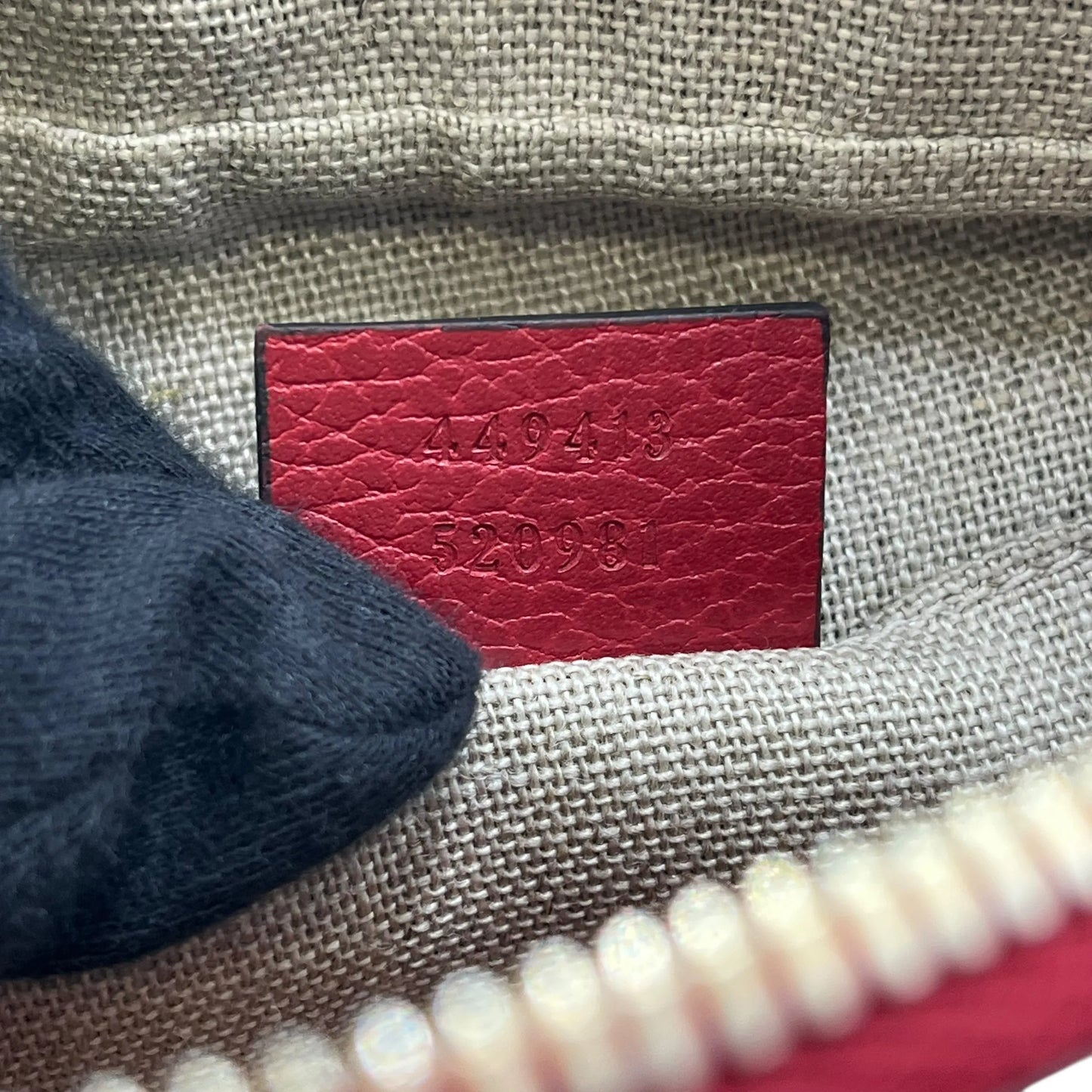 GUCCI GG Canvas and Leather Shoulder Bag - Red