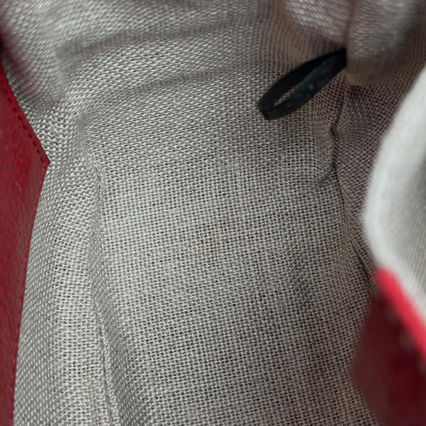 GUCCI GG Canvas and Leather Shoulder Bag - Red