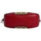 GUCCI GG Canvas and Leather Shoulder Bag - Red