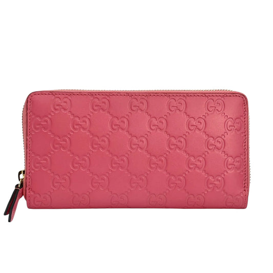 GUCCI GG Marmont Metelasse Zipped Around Long Wallet - Pink