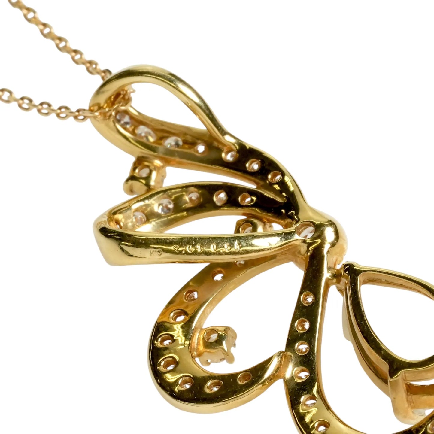 Half Flower Motif Necklace D2.01/D0.54 - 18KYG