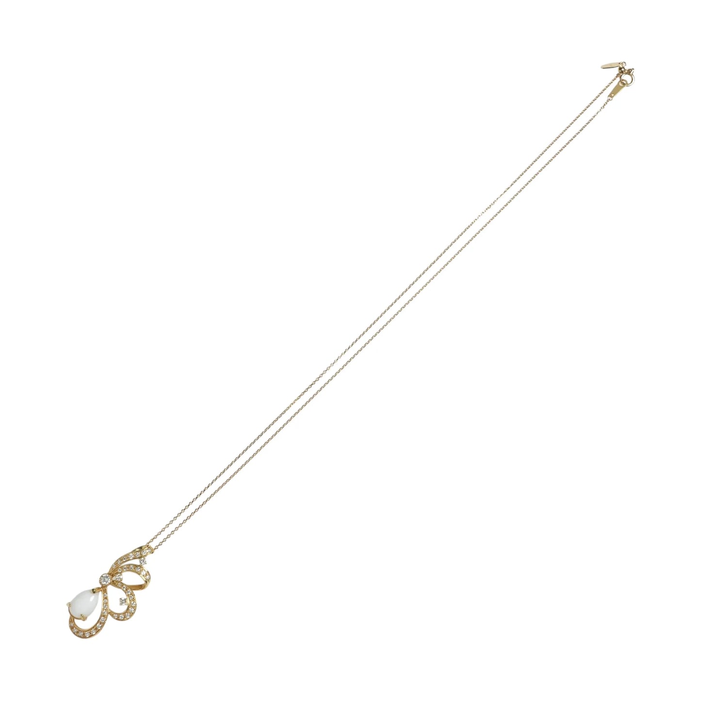 Half Flower Motif Necklace D2.01/D0.54 - 18KYG