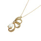 Half Flower Motif Necklace D2.01/D0.54 - 18KYG