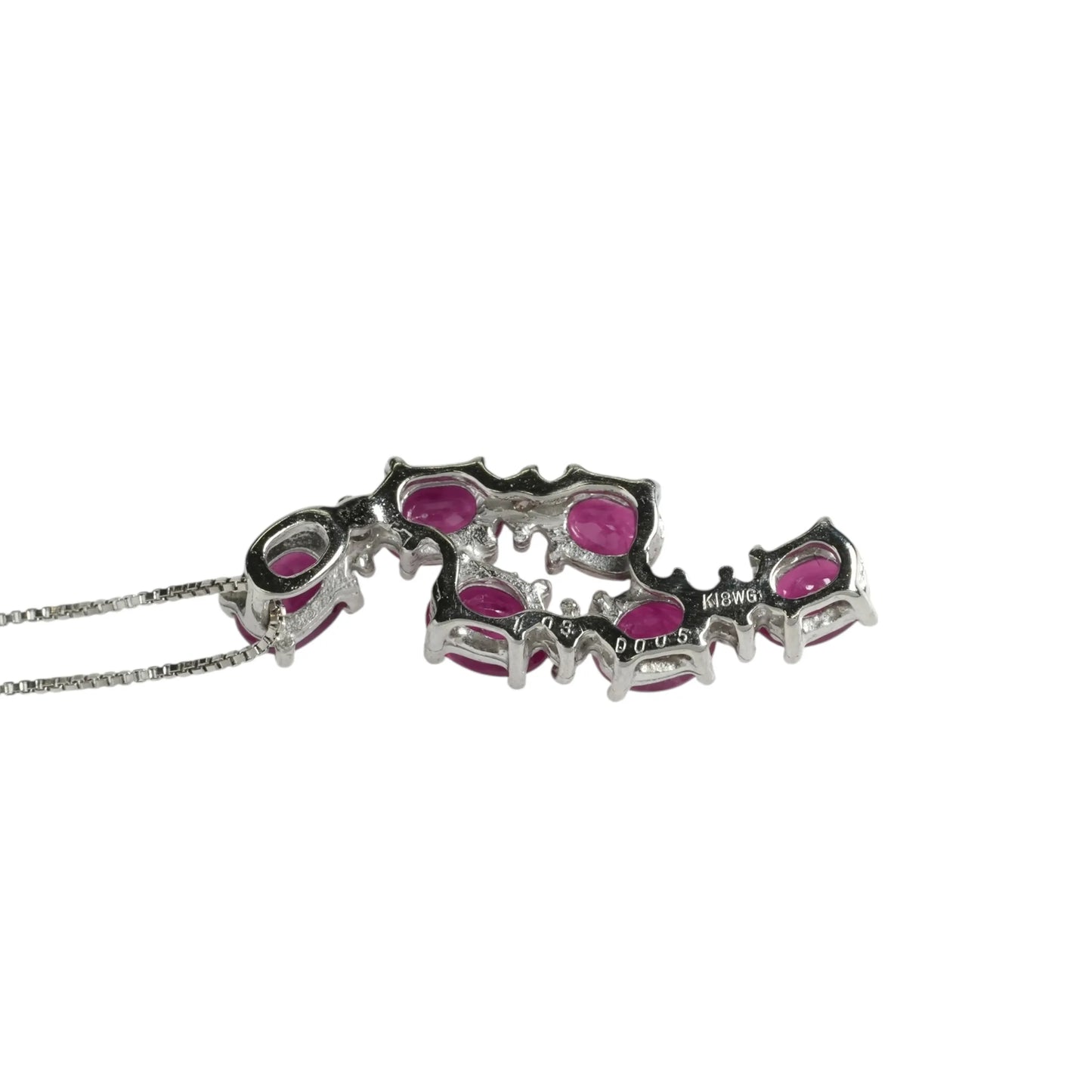 Ruby and Diamond 0.05 Necklace - 18KWG