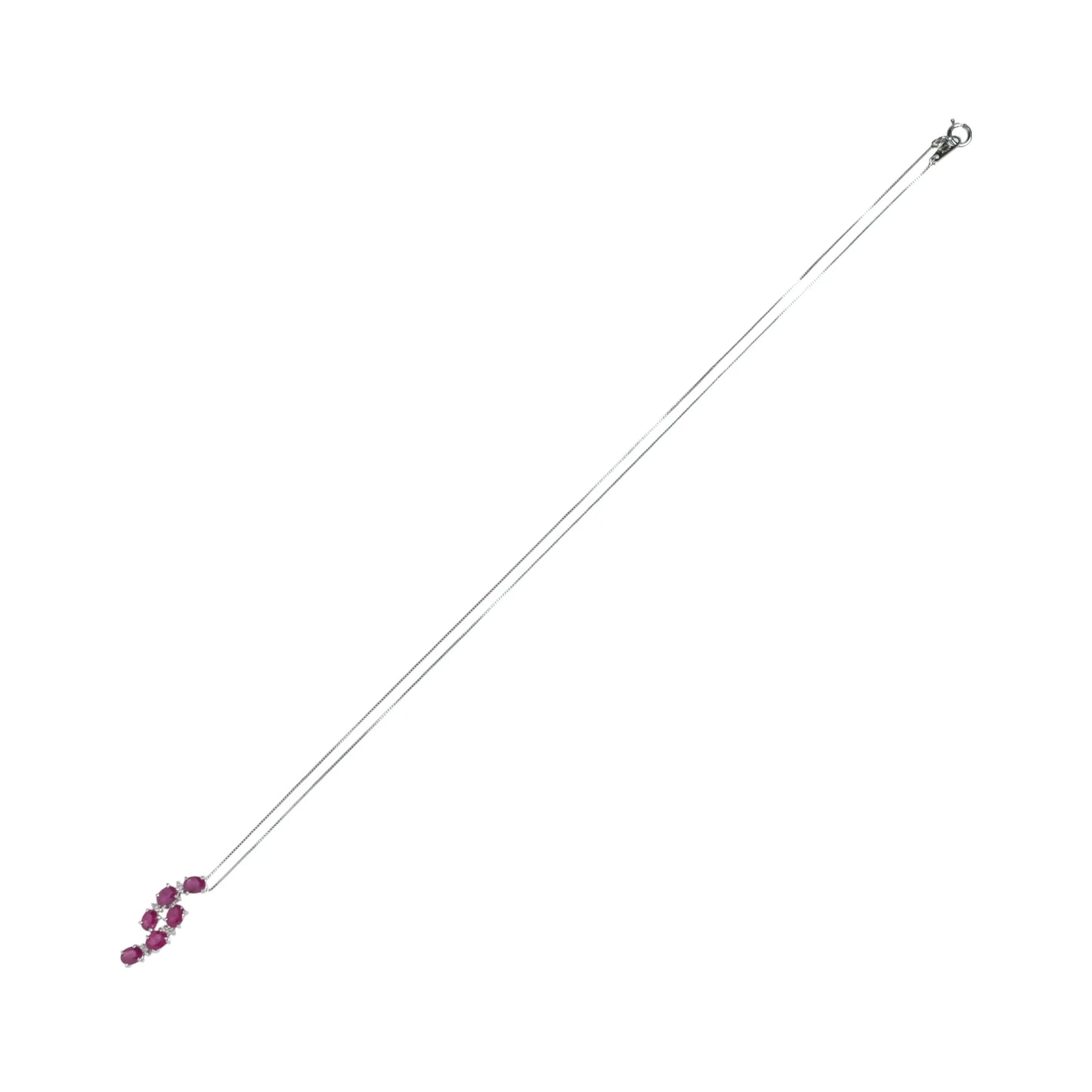 Ruby and Diamond 0.05 Necklace - 18KWG