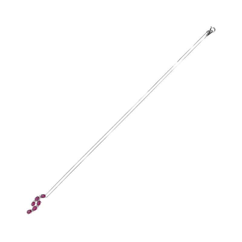 Ruby and Diamond 0.05 Necklace - 18KWG