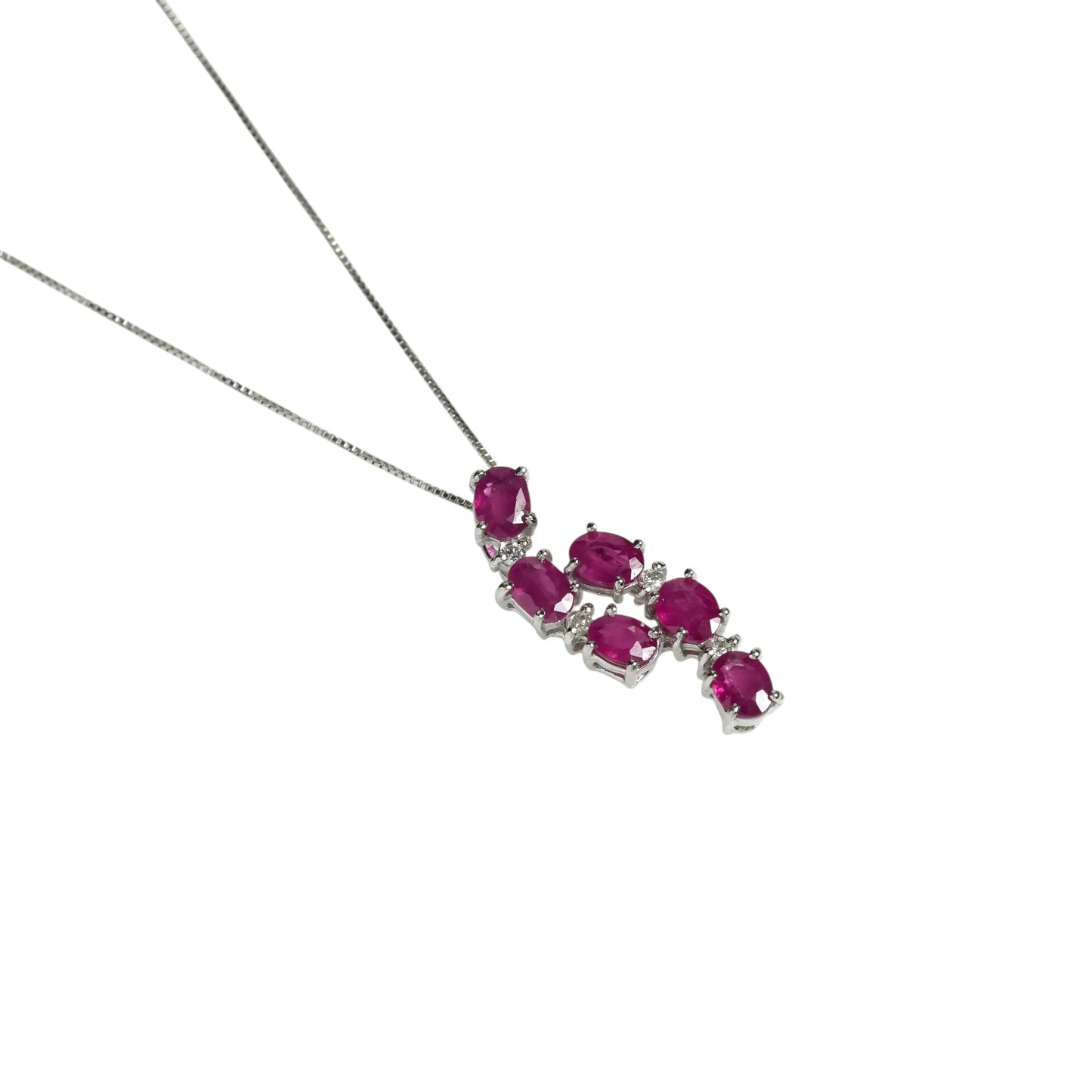 Ruby and Diamond 0.05 Necklace - 18KWG