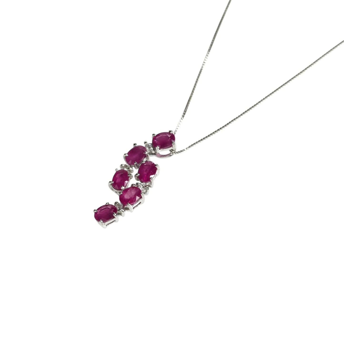 Ruby and Diamond 0.05 Necklace - 18KWG