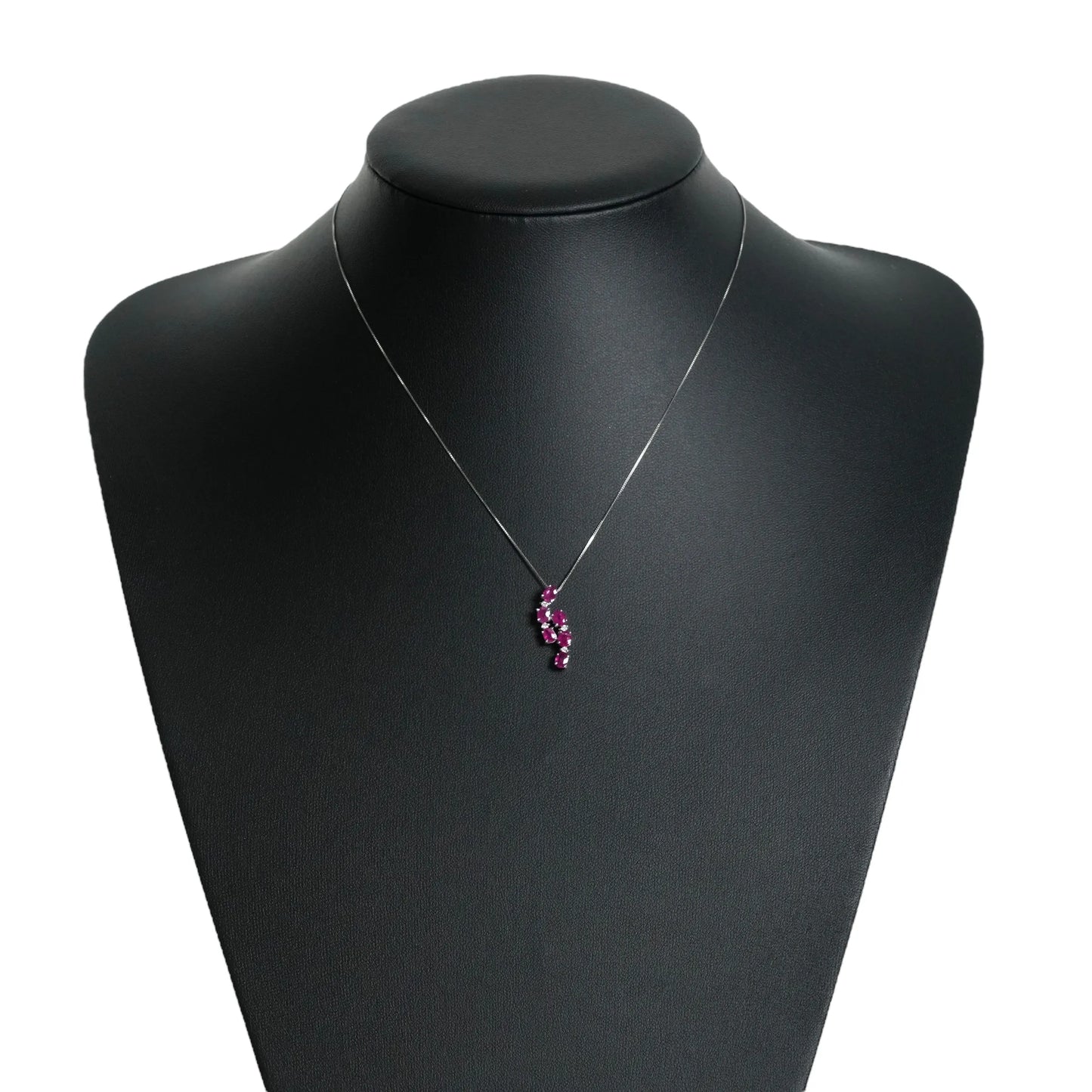 Ruby and Diamond 0.05 Necklace - 18KWG
