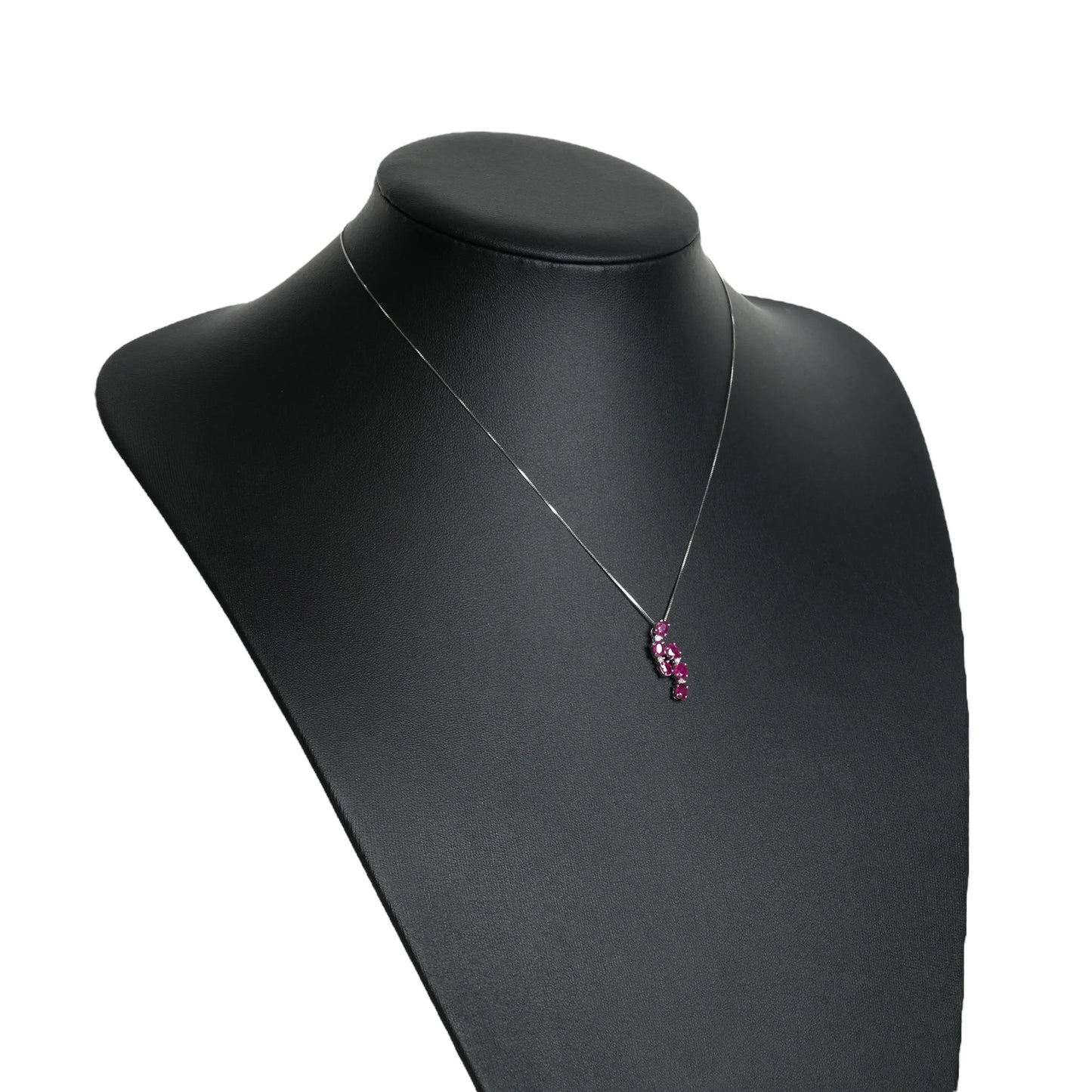 Ruby and Diamond 0.05 Necklace - 18KWG