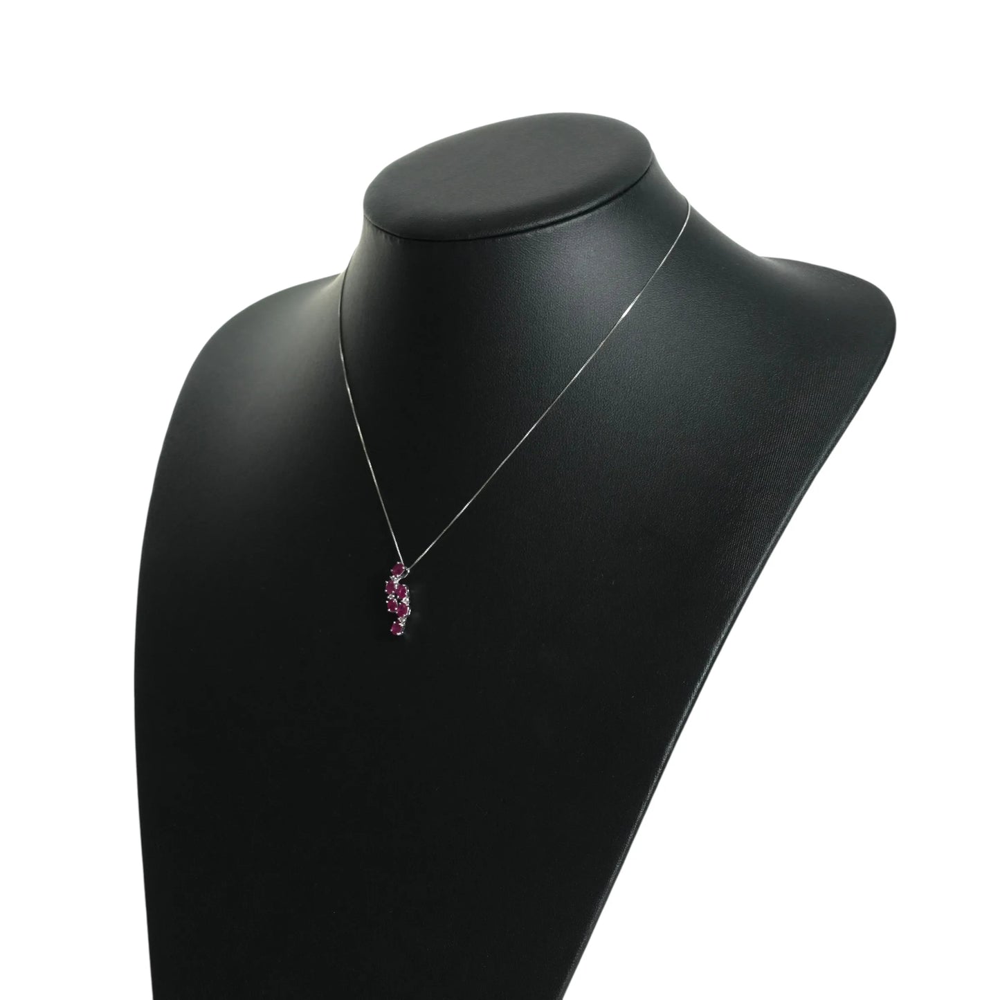 Ruby and Diamond 0.05 Necklace - 18KWG