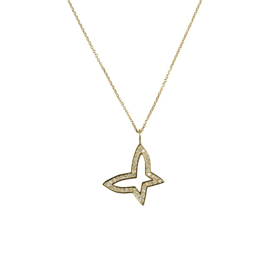 Butterfly Diamond 0.19 Necklace - 18KYG