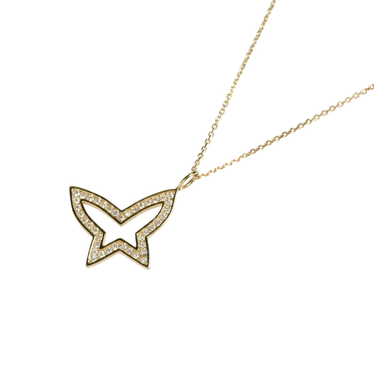 Butterfly Diamond 0.19 Necklace - 18KYG
