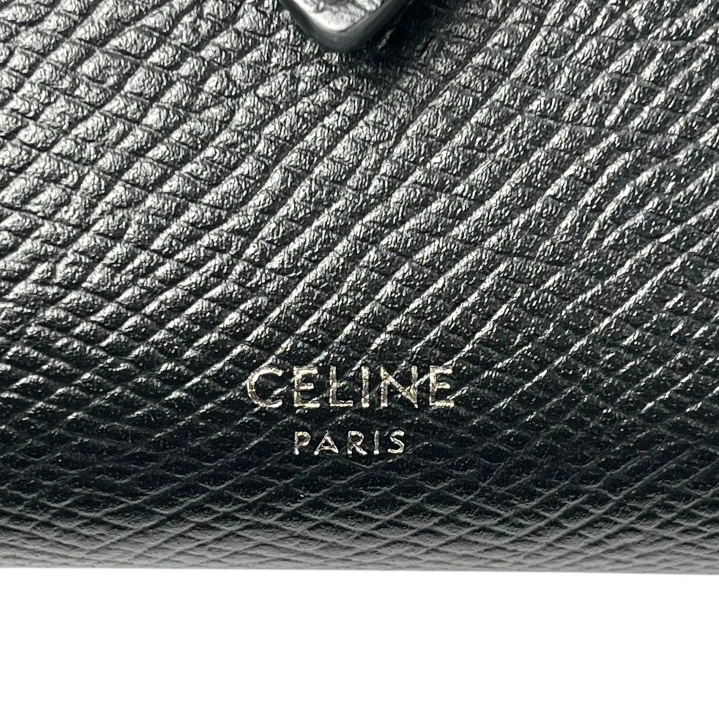CELINE Fine Strap Compact Wallet - Black 