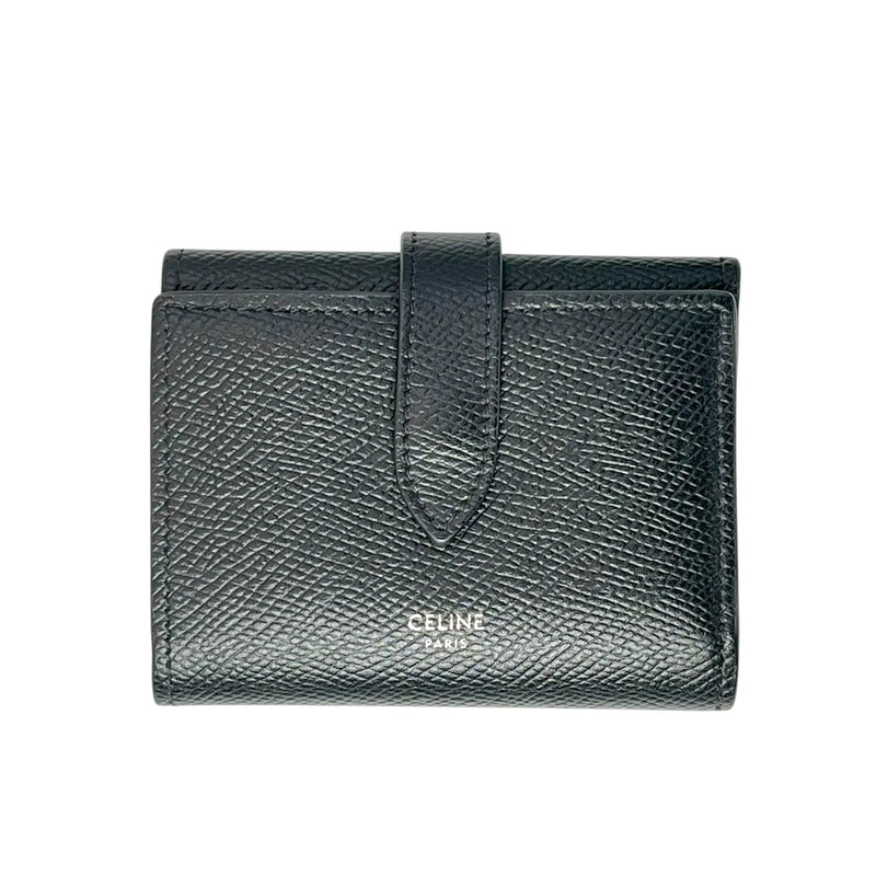CELINE Fine Strap Compact Wallet - Black 