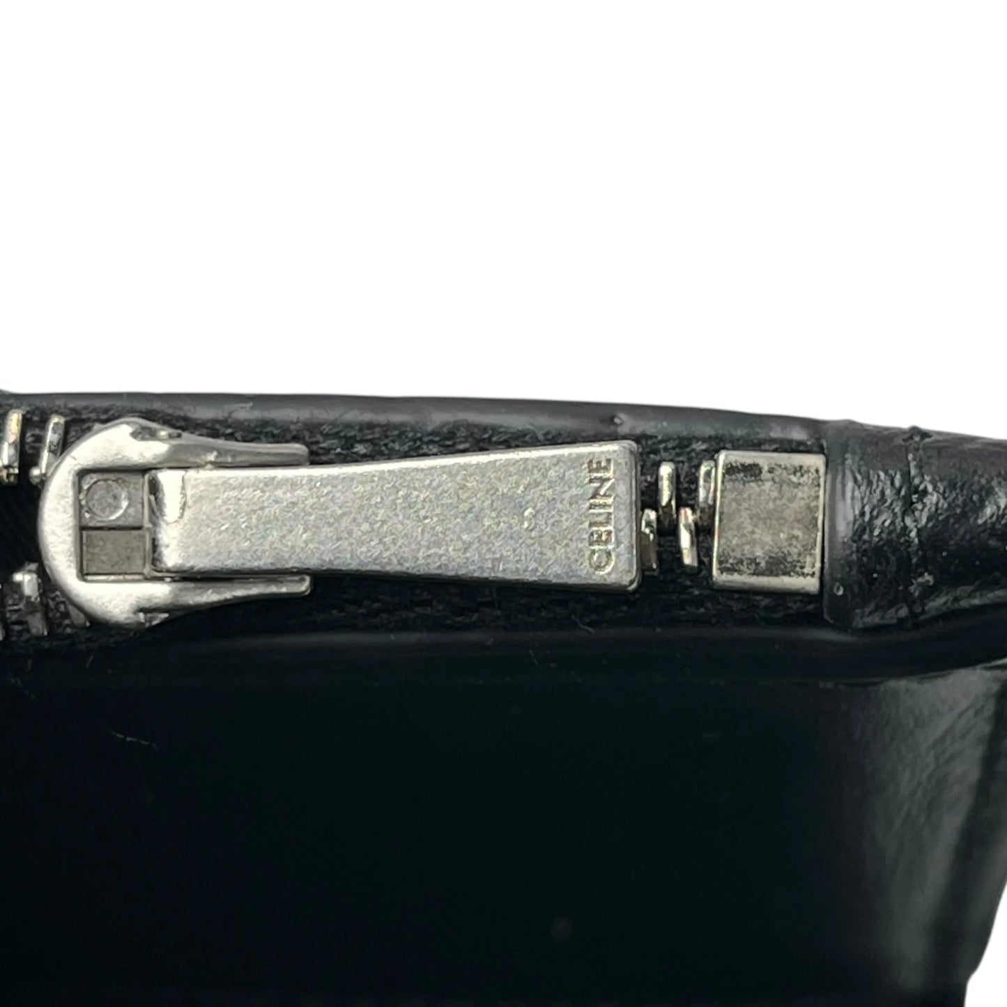 CELINE Fine Strap Compact Wallet - Black 