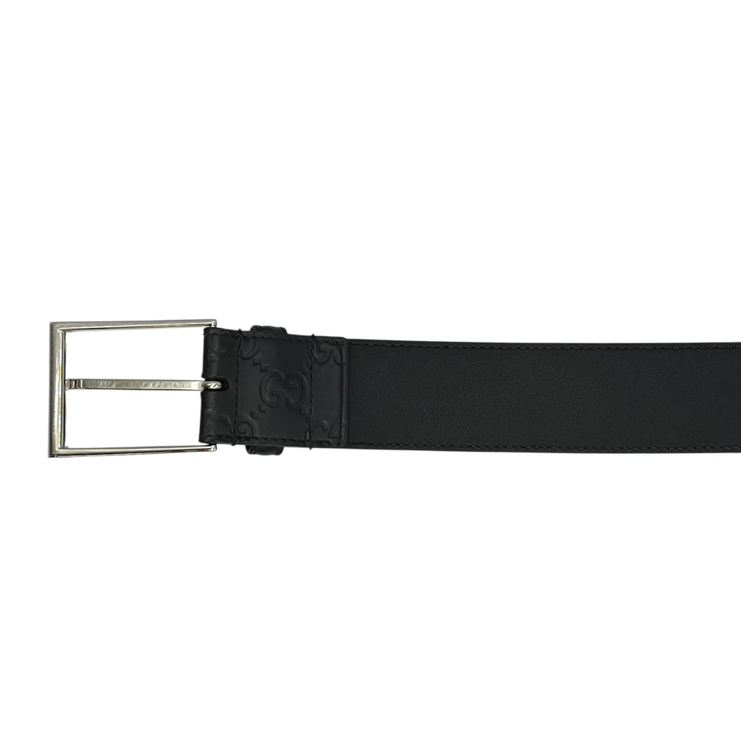 GUCCI Guccissima Leather Belt - Black - 33356